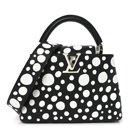 LV X YK Taurillon Capucines BB Black White