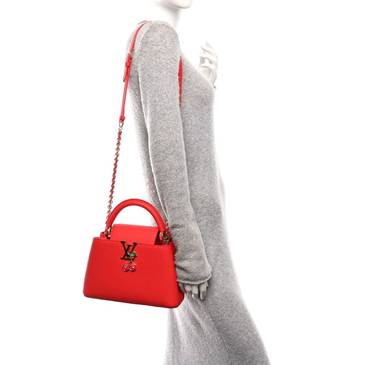LV X TM Taurillon Cerises Capucines BB Rouge