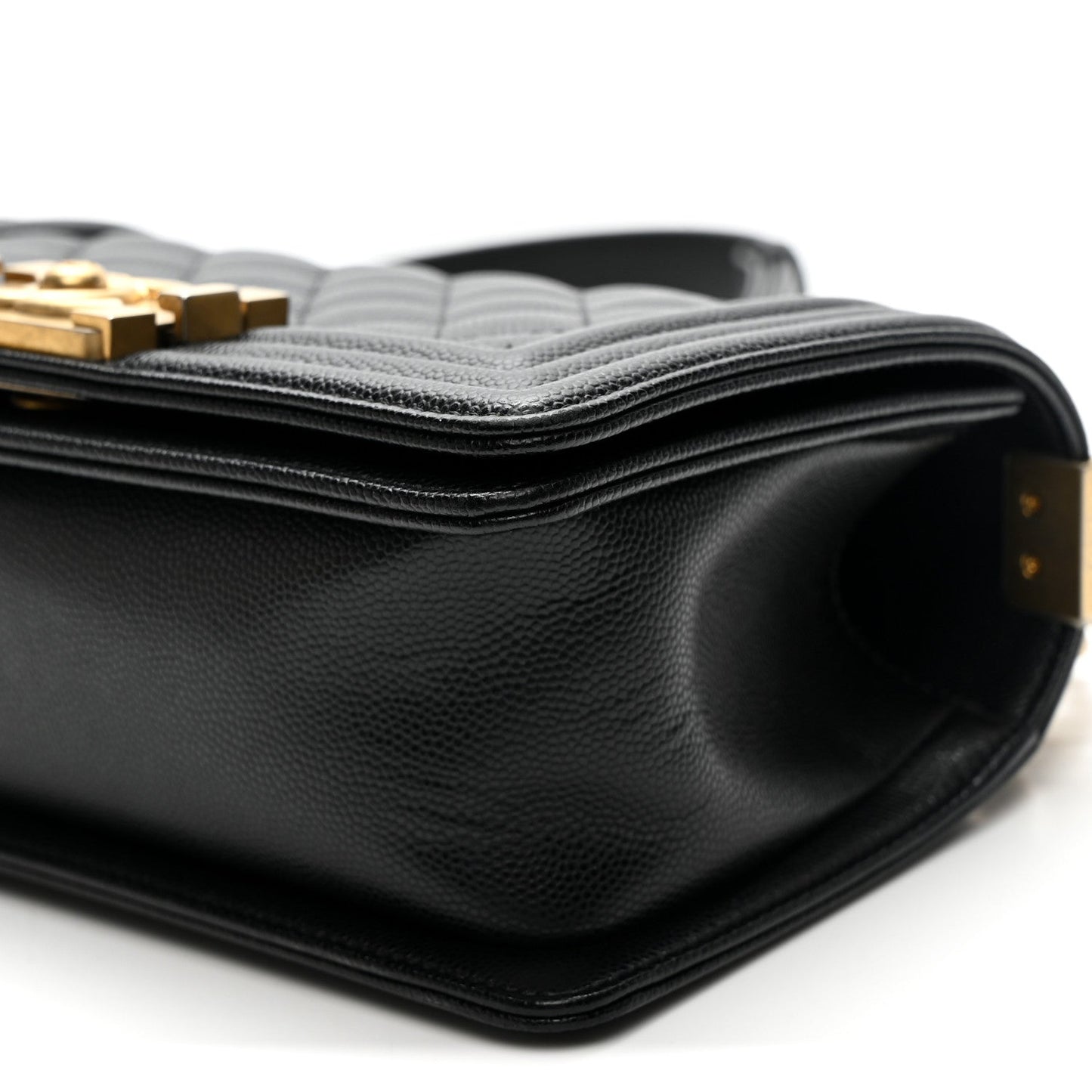 Caviar Quilted Small Boy Flap Black