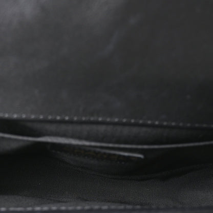 Calfskin Quilted Medium Boy Top Handle Flap Black