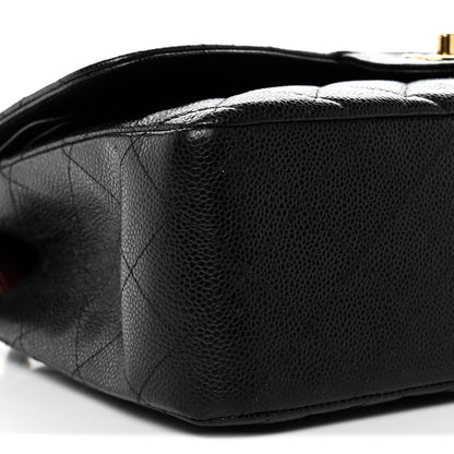 Caviar Quilted Jumbo Double Flap Black