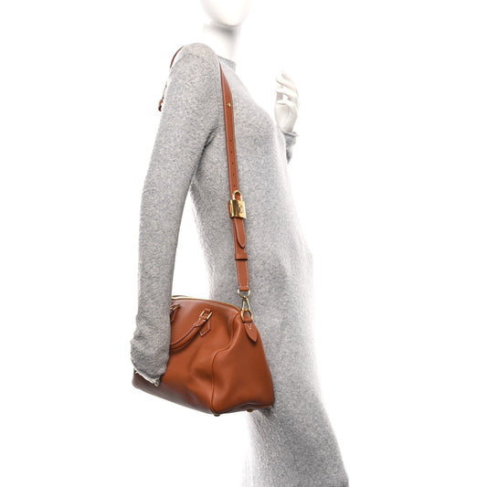 Grained Calfskin Low Key Speedy 30 Cognac