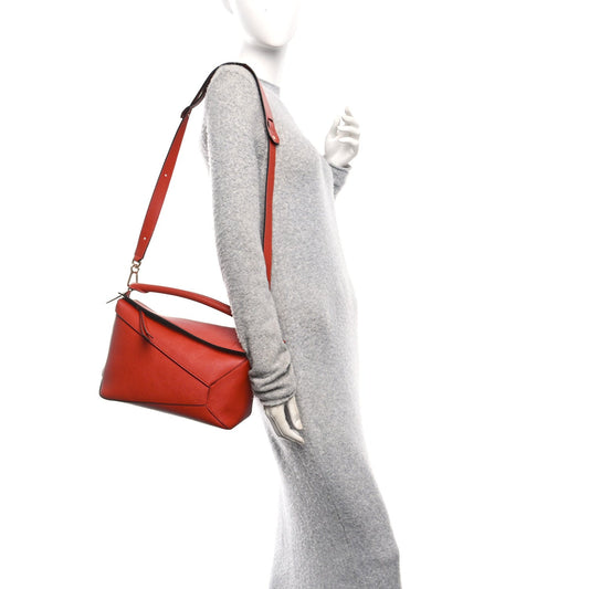 Calfskin Medium Puzzle Bag Scarlet