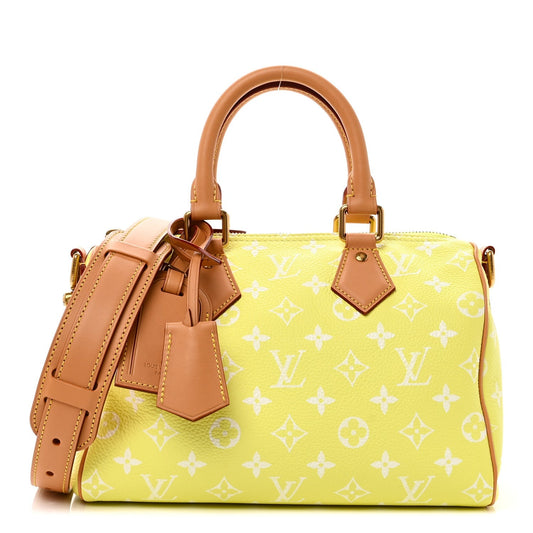 Calfskin Monogram Speedy P9 Bandouliere 25 Lemonade Yellow