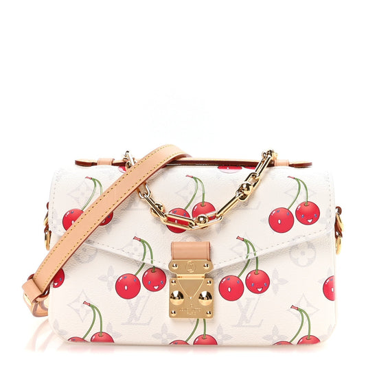 LV X TM Monogram Cerises Pochette Metis East West White