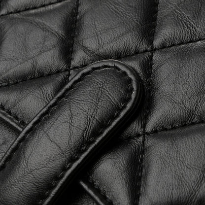 Aged Calfskin Quilted 2.55 Reissue Pouch With Chain Handle Black