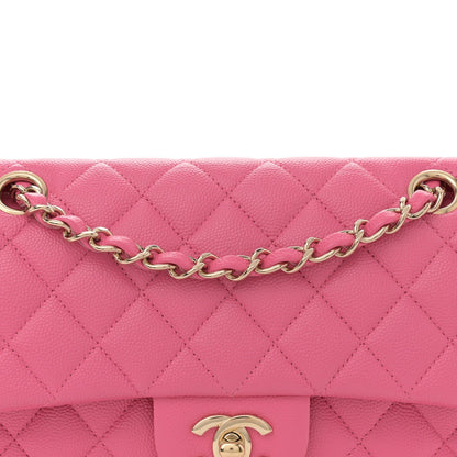 Caviar Quilted Small Double Flap Pink