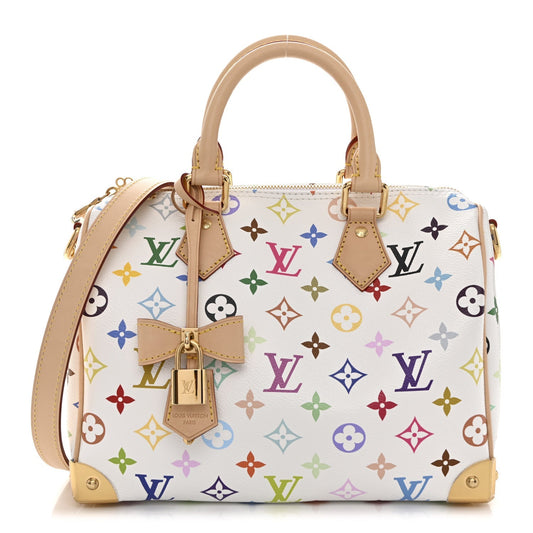 LV X TM Monogram Multicolor Speedy Bandouliere 25 White