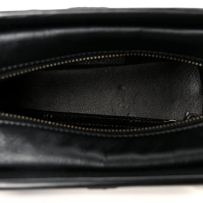 Snakeskin Patent Calfskin Small Gabrielle Hobo Black