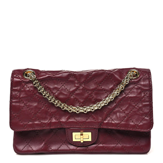 Lambskin Quilted Crush 2.55 Reissue 225 Flap Dark Burgundy