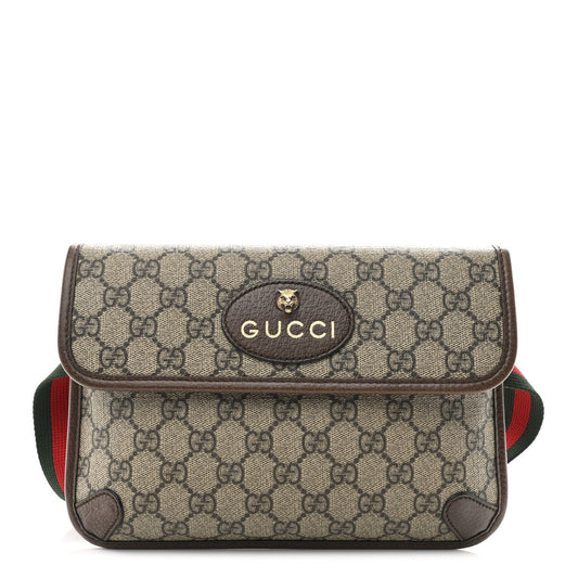 GG Supreme Monogram Neo Vintage Web Belt Bag Brown