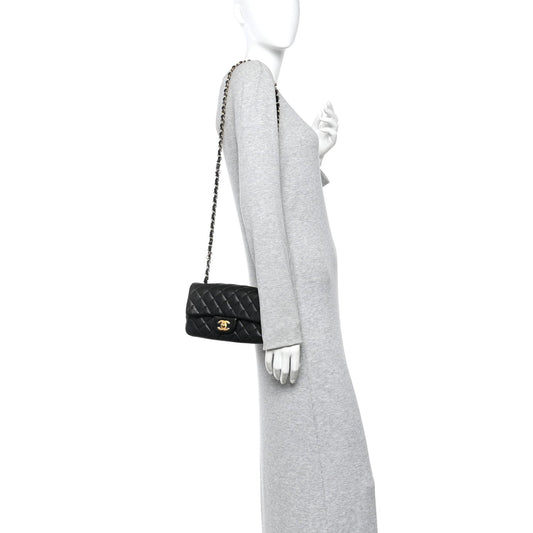 Caviar Quilted Mini Rectangular Flap Black