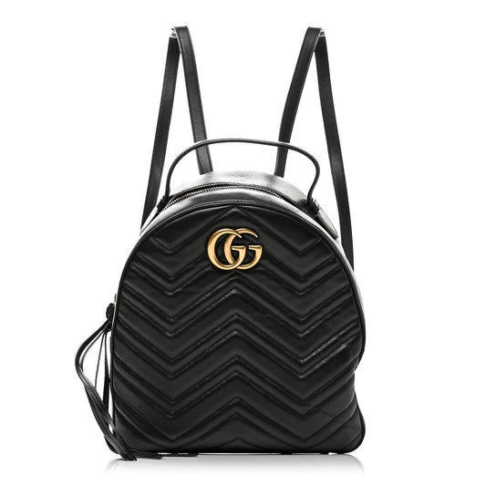 Calfskin Matelasse GG Marmont Dome Backpack Black