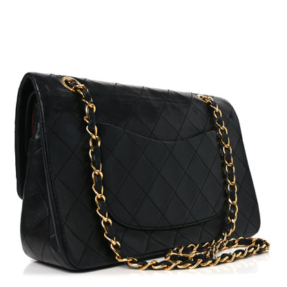 Lambskin Quilted Small Double Flap Black