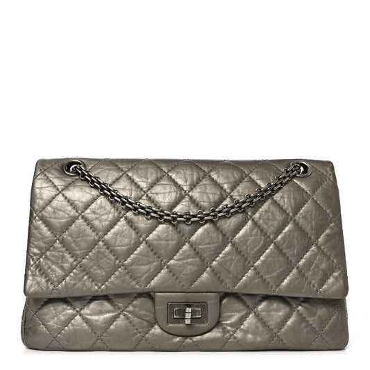 Metallic Aged Calfskin Quilted 2.55 Reissue 226 Flap Dark Gold