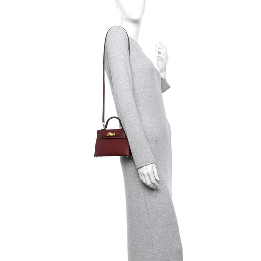 Madame Calfskin Mini Kelly Sellier 20 Rouge H