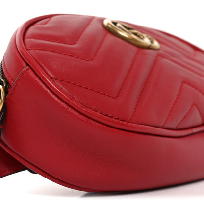 Calfskin Matelasse GG Marmont Belt Bag 105 42 Hibiscus Red