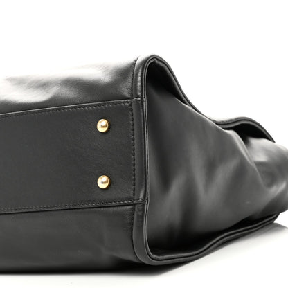 Calfskin Small Deauville Tote Black