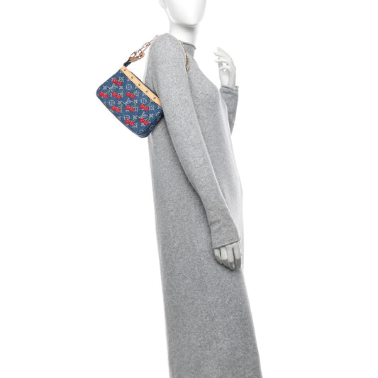 LV X TM Monogram Denim Cerises Pochette Accessories Blue
