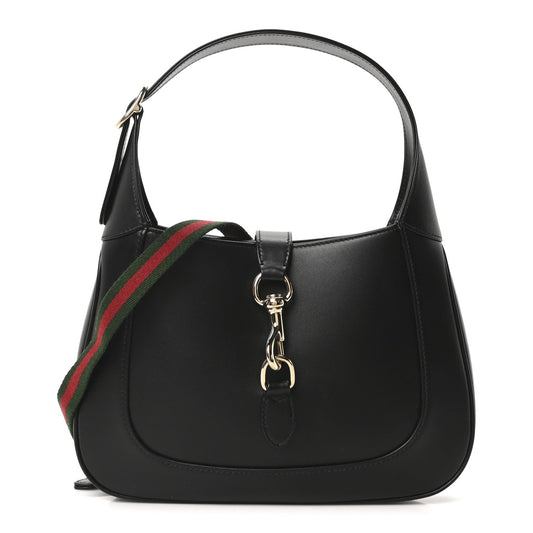 Calfskin Small Jackie Shoulder Bag Black