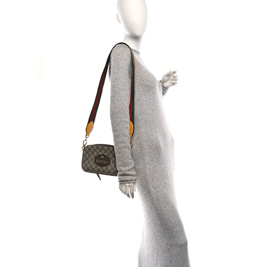 GG Supreme Monogram Web Neo Vintage Shoulder Bag Beige New Acero Crop