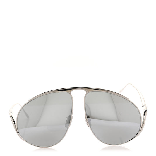 Metal Hillock Aviator Oversized Sunglasses LW40180U Silver