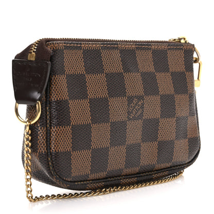 Damier Ebene Complice Trunks and Bags Mini Pochette Accessories Red