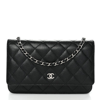 Caviar Quilted Wallet On Chain WOC Black
