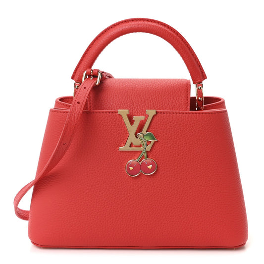 LV X TM Taurillon Cerises Capucines BB Rouge