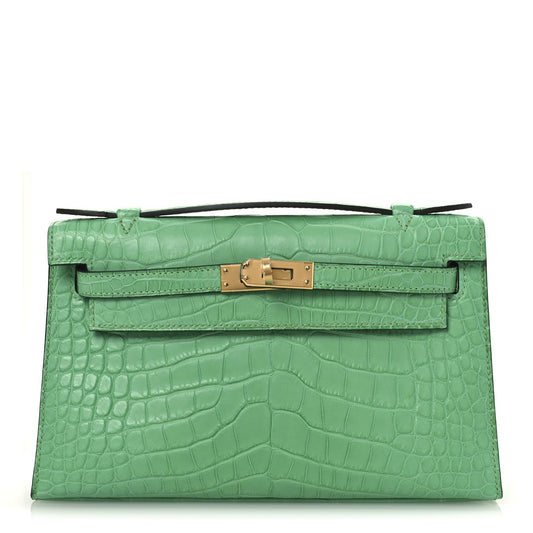 Matte Alligator Kelly Pochette Vert Comics