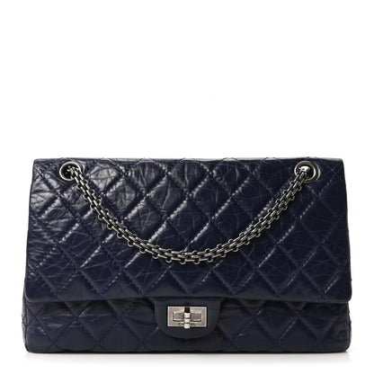 Aged Calfskin Quilted 2.55 Reissue 226 Flap Dark Blue