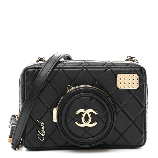Lambskin Quilted Coco Click Bag Black