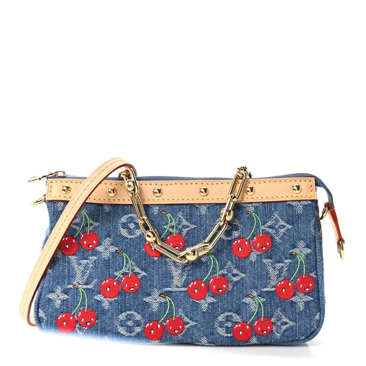 LV X TM Monogram Denim Cerises Pochette Accessories Blue