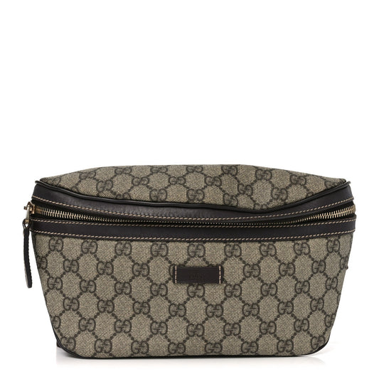 GG Supreme Monogram Belt Bag Dark Brown