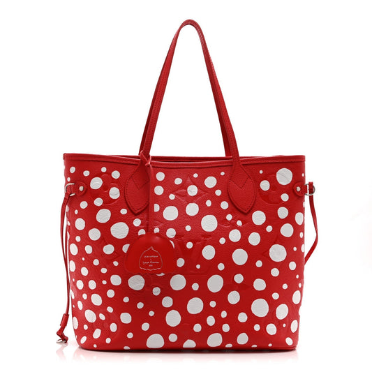 LV X YK Empreinte Infinity Dots Neverfull MM Rouge White