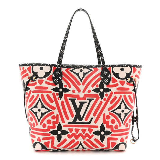 Monogram Giant Crafty Neverfull MM Creme Rouge Black