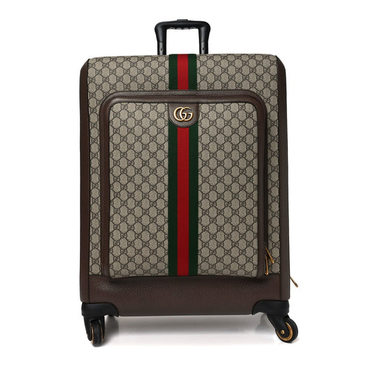 GG Supreme Monogram Web Medium Savoy Trolley Beige Ebony