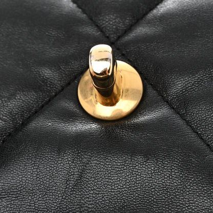 Shiny Goatskin Quilted Large Chanel 19 Flap Black