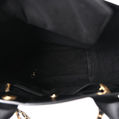 Caviar Small Studded Deauville Tote Black