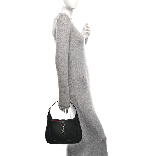 Calfskin Small Jackie Shoulder Bag Black