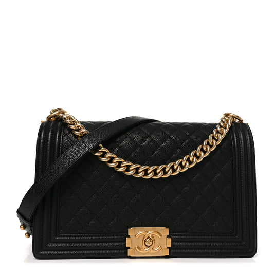 Caviar Quilted New Medium Boy Flap Black
