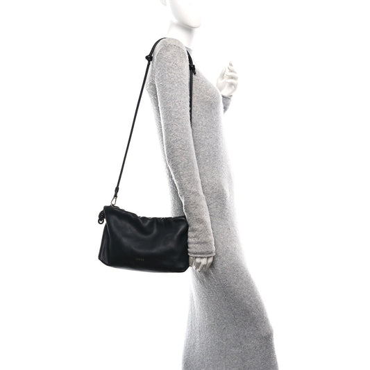 Mellow Nappa Medium Donut Chain Flamenco Knot Clutch Black