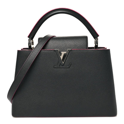 Taurillon Capucines PM Black Fuchsia