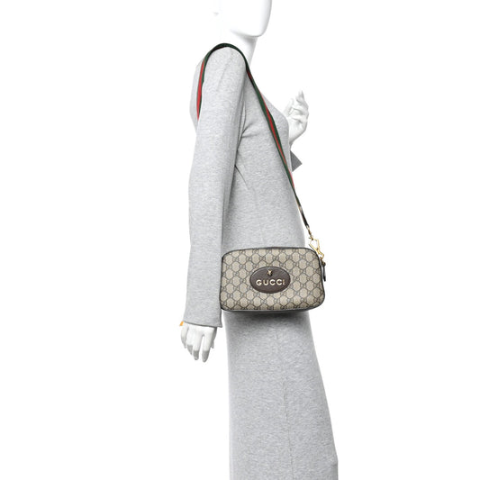 GG Supreme Monogram Web Neo Vintage Shoulder Bag Beige New Acero Crop