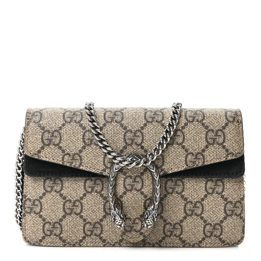 GG Supreme Monogram Super Mini Dionysus Shoulder Bag Black