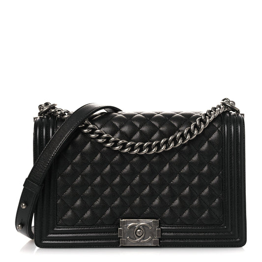 Caviar Quilted New Medium Boy Flap Black