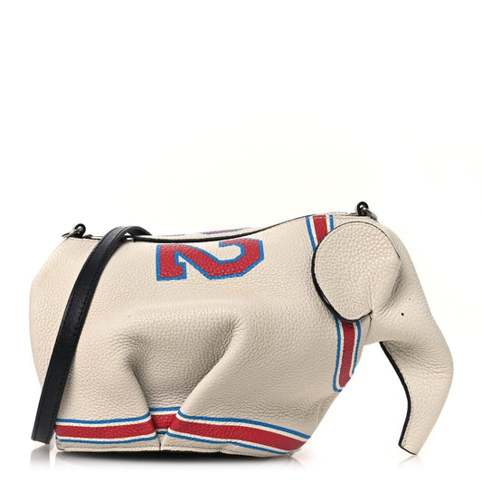 Calfskin 22 Mini Elephant Crossbody Bag Soft White Red
