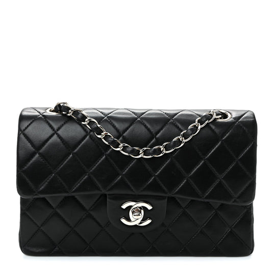 Lambskin Quilted Small Double Flap Black