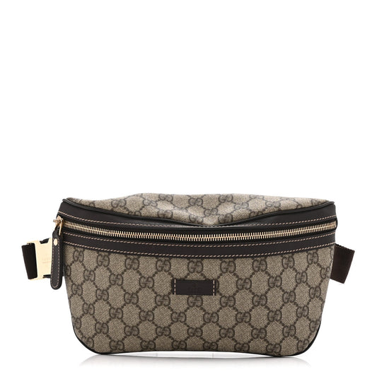 GG Supreme Monogram Belt Bag Dark Brown