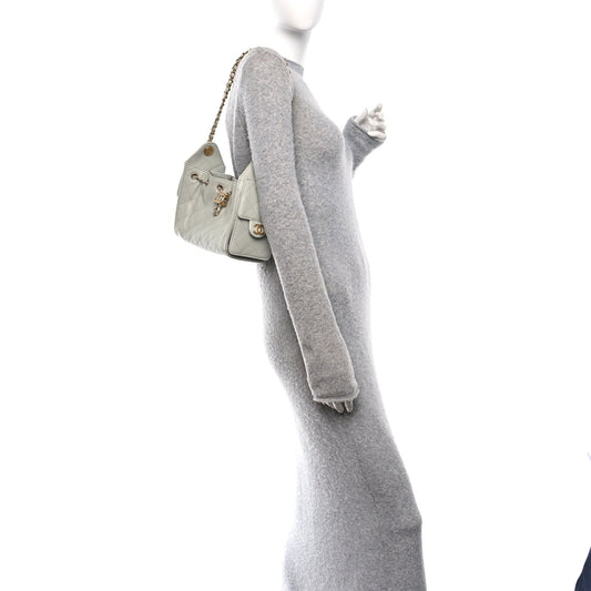 Caviar Quilted Mini Chanel 25 Handbag Light Green